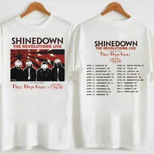 Shinedown The Revolutions Live Tour T-Shirt Rock Band Concert Tee 86